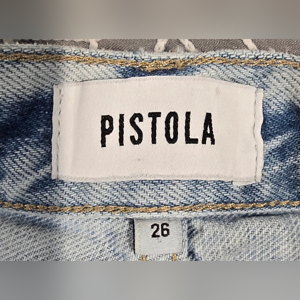 Pistola Cassie Super High Rise Straight Leg Distressed Jeans Size 26 - Picture 8 of 9